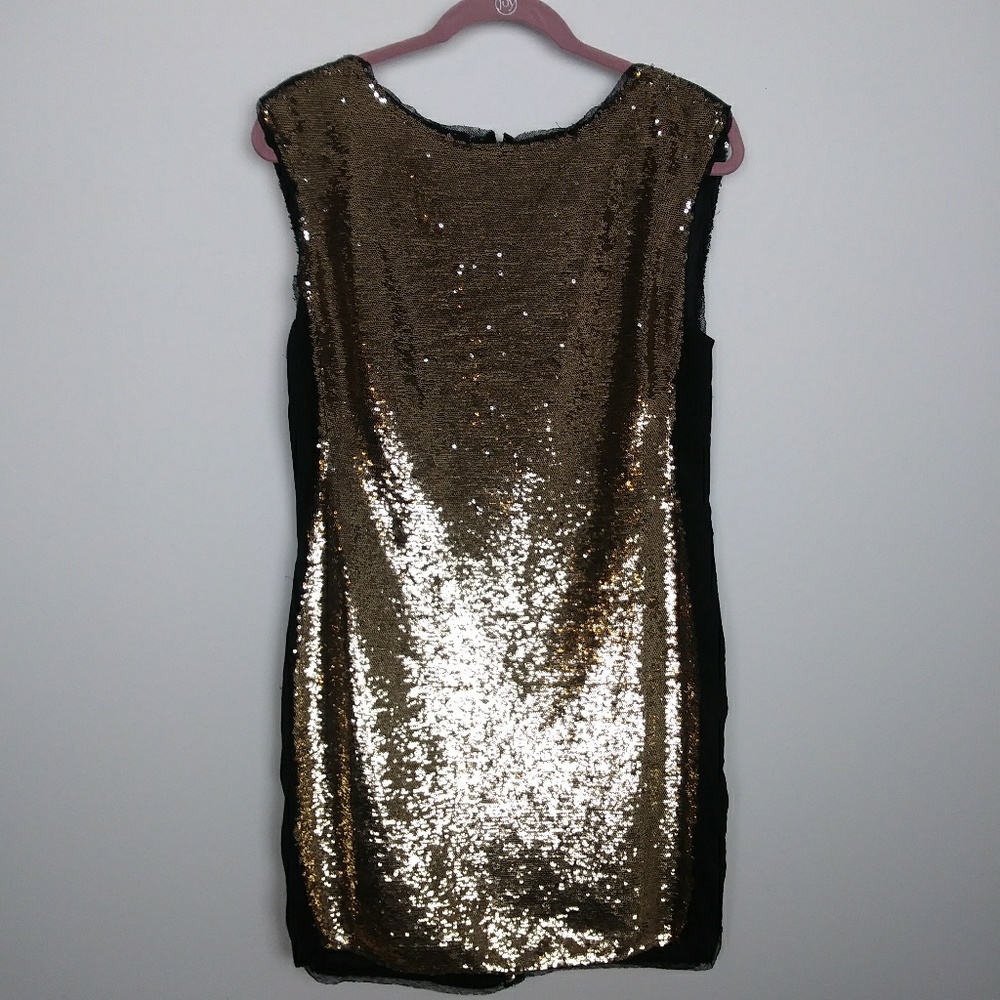 Rebecca Taylor Gold and Black Sequin Dress